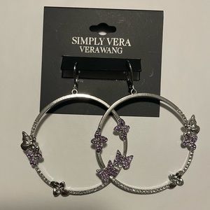 Vera Wang Butterfly Hoops